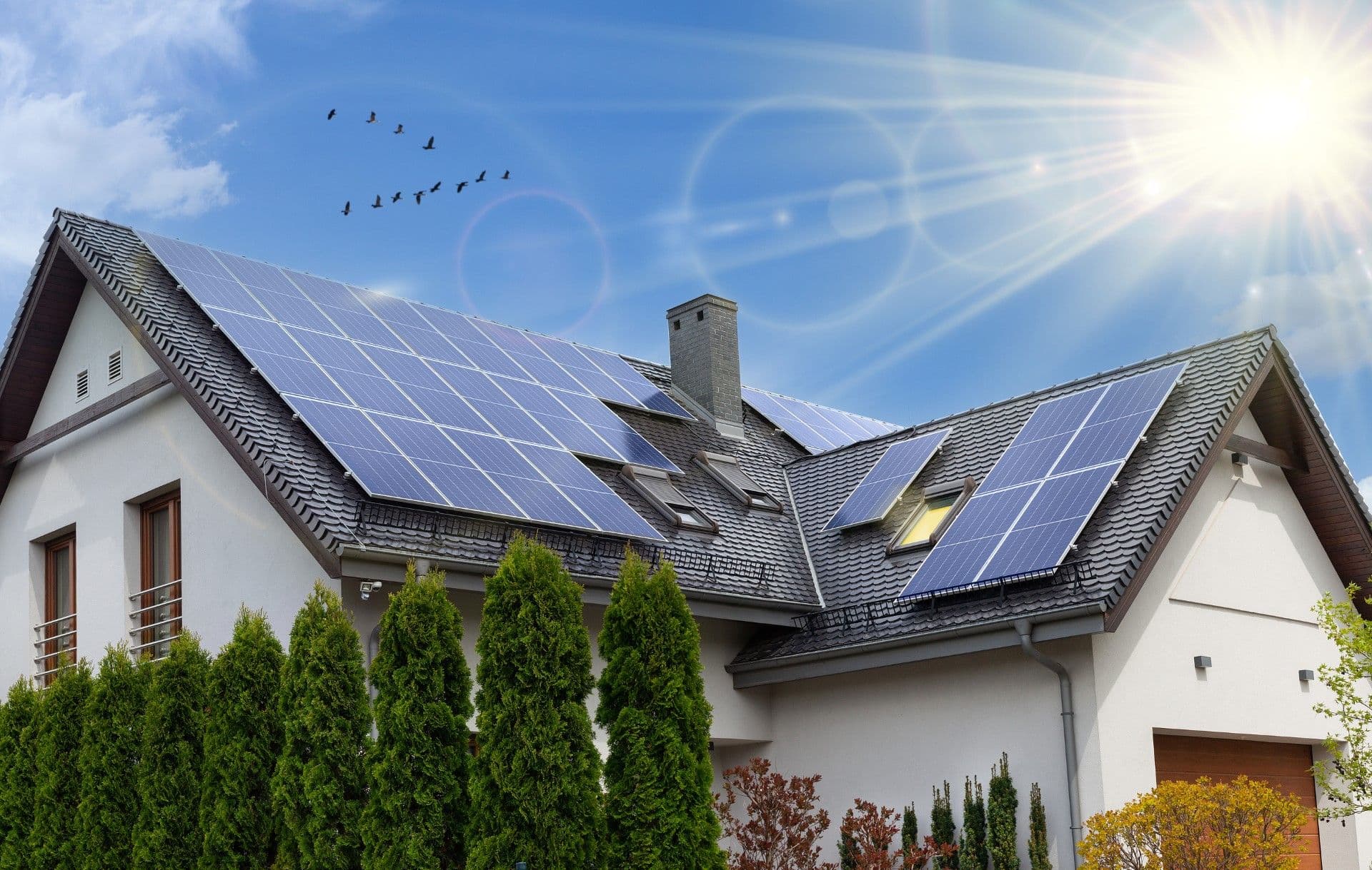 Solar panels on home