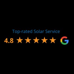 Google Top Rated Solar Service 4.8 stars badge